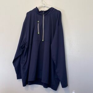 Refrigiwear mid zip up navy and neon green pocket zip long sleeve shirt  5XL